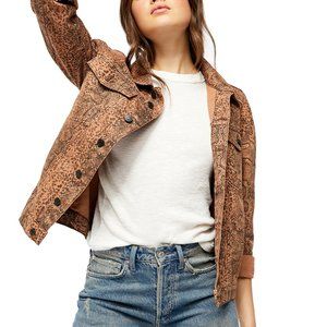 Free People Snake Trucker Jacket